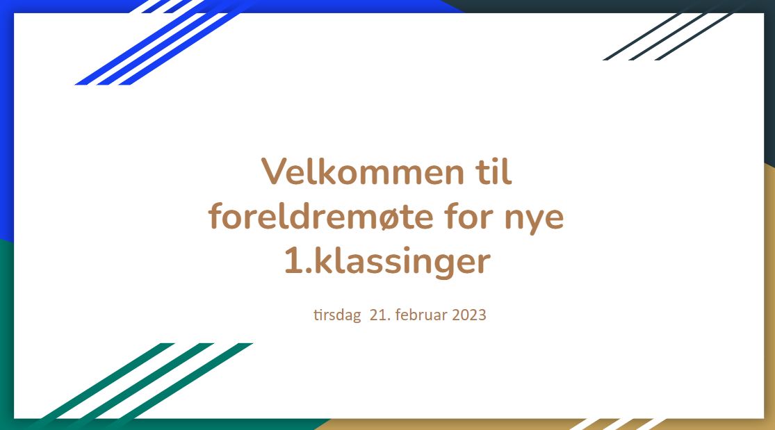 Foreldremøte nye 1. trinn 2023/24