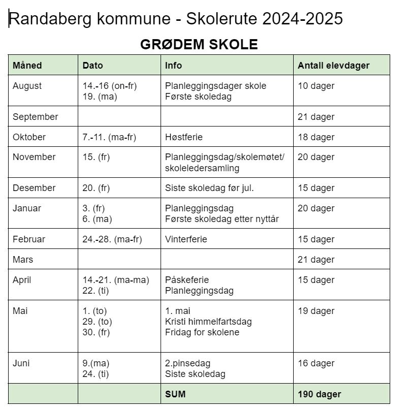 Skoleruta 2024-25